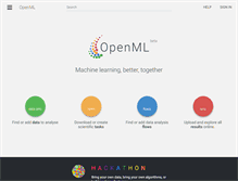 Tablet Screenshot of openml.org